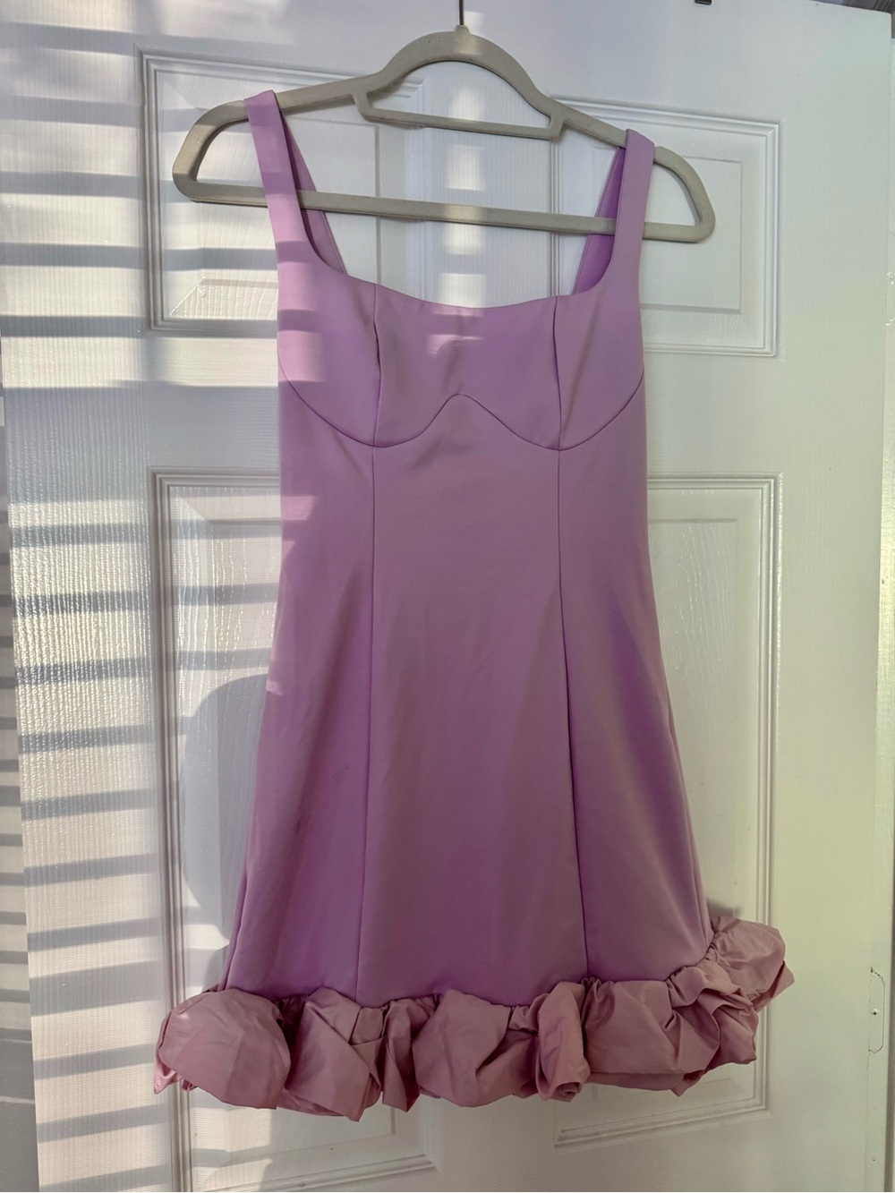 Lavender Ruffle-Hem Mini Dress - Picture 2 of 5